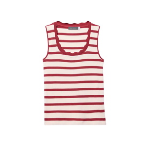 Mint Velvet Red Stripe Scallop Trim Vest